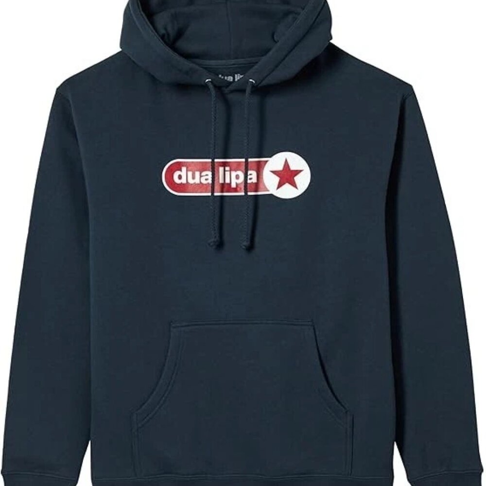 Dua Lipa Official Merch Graphic Logo Pullover Hoodie Navy Women’s Size Small